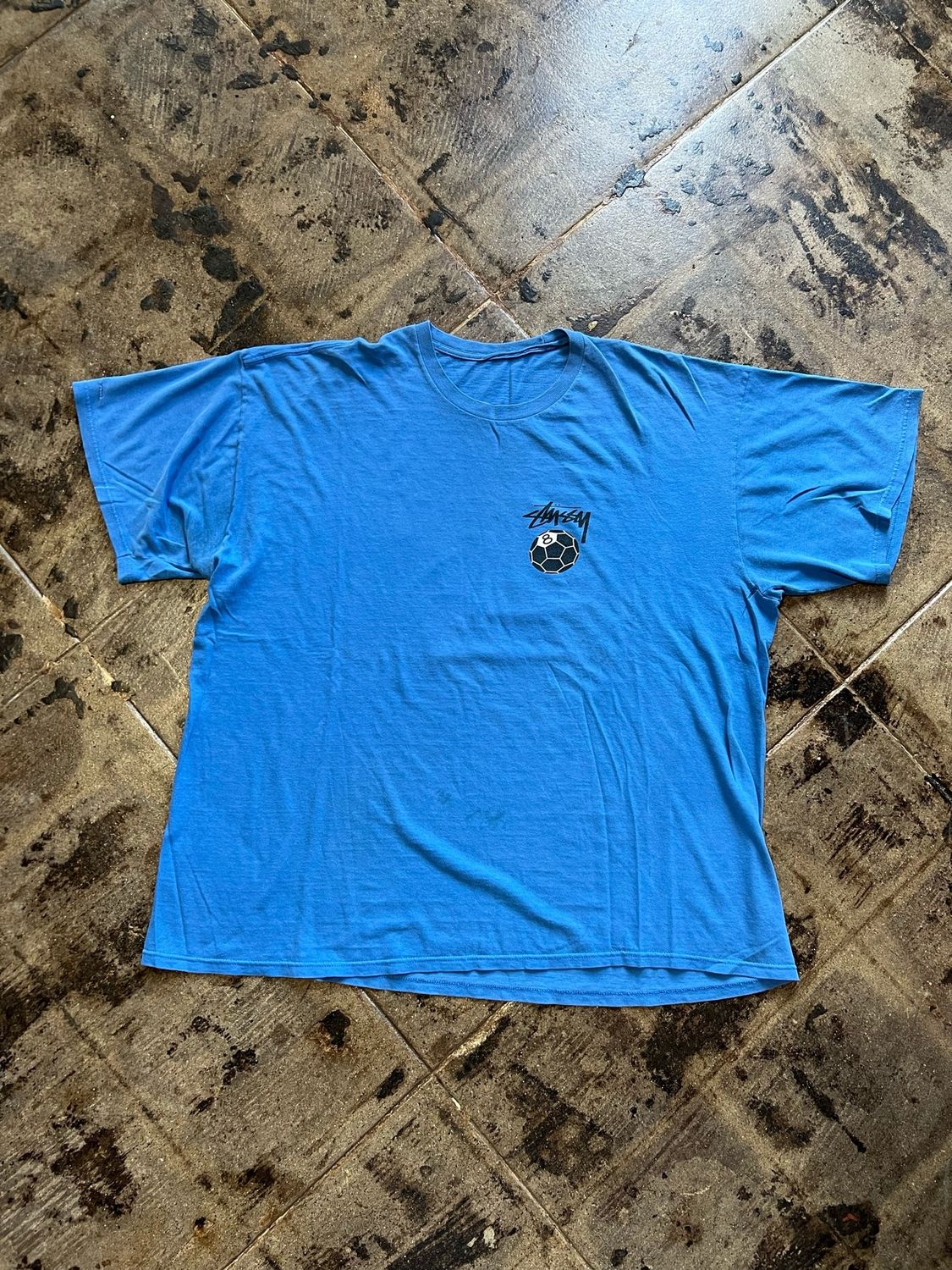 STUSSY8 BALL BLUE TEE SIZE: XXL
