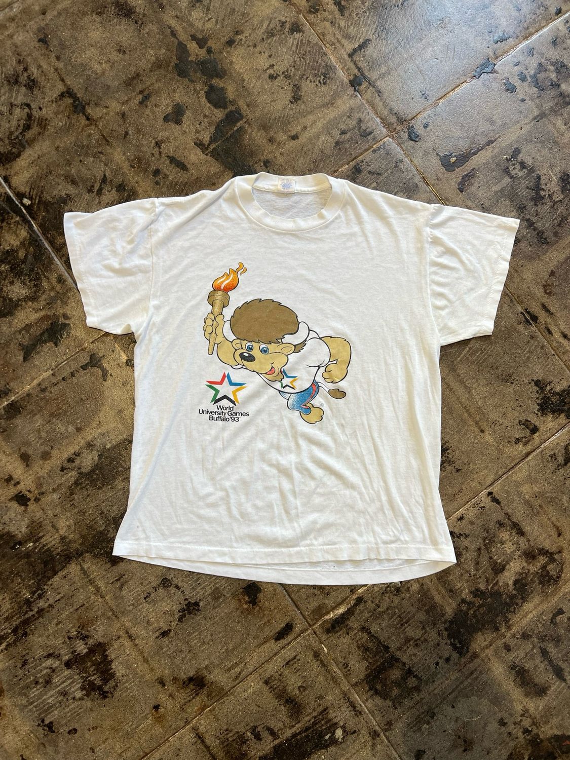 WORLD UNIVERSITY GAMES BUFFLO 93&#39; TEE SZ: L