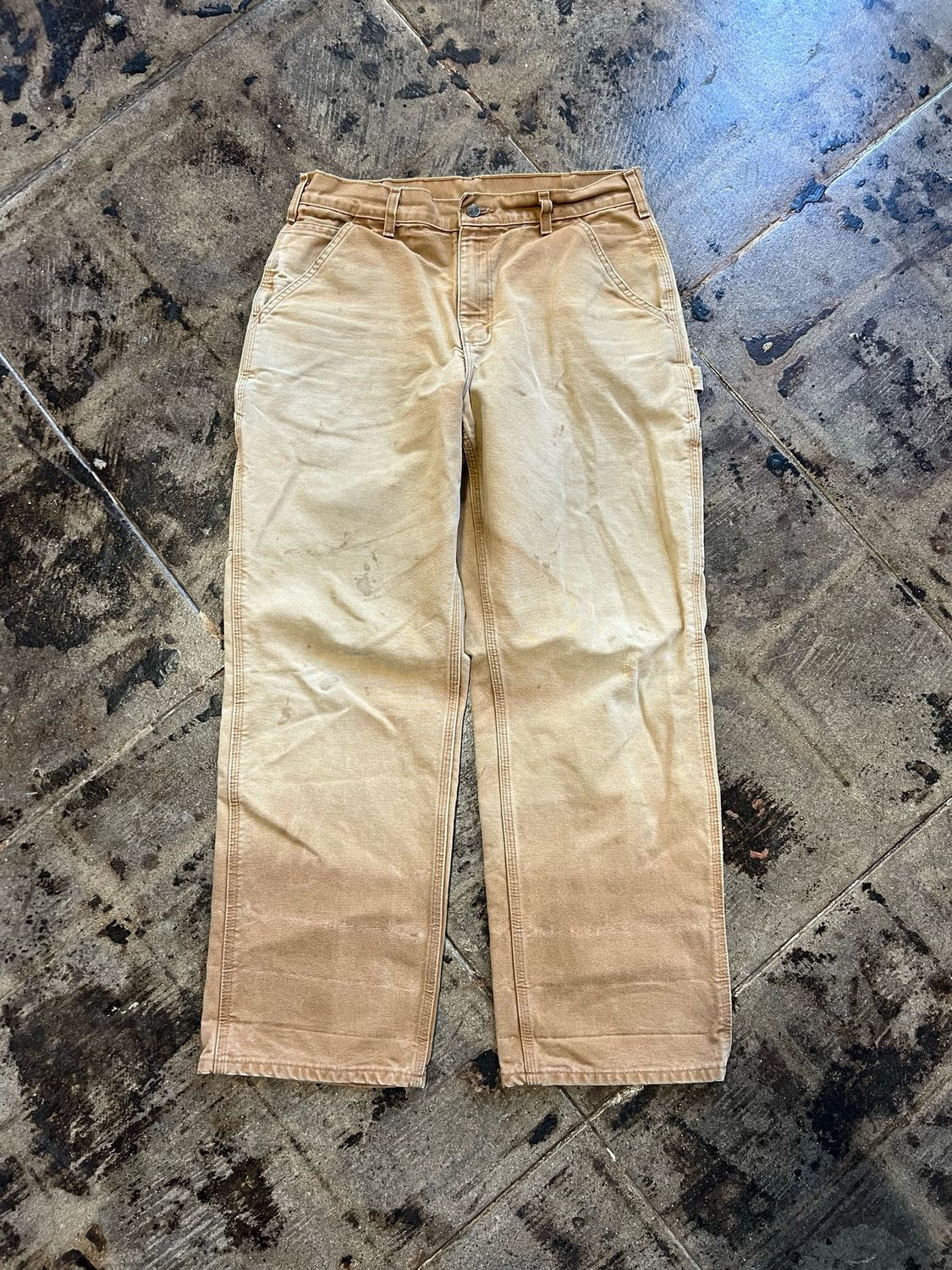 TAN CARHARTT CARPENTER JEANS SZ: 32W 30L