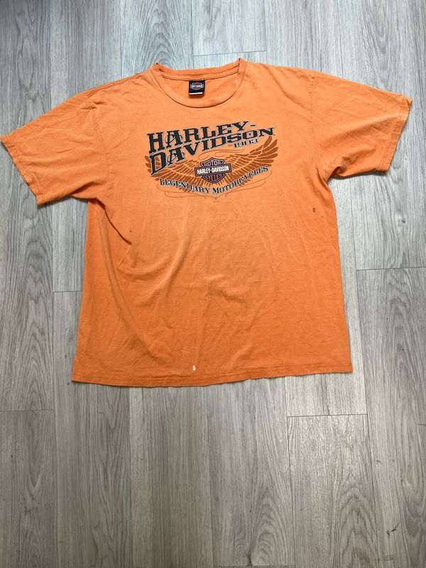 ORANGE HARLEY DAVIDSON TEE SZ: 2XL