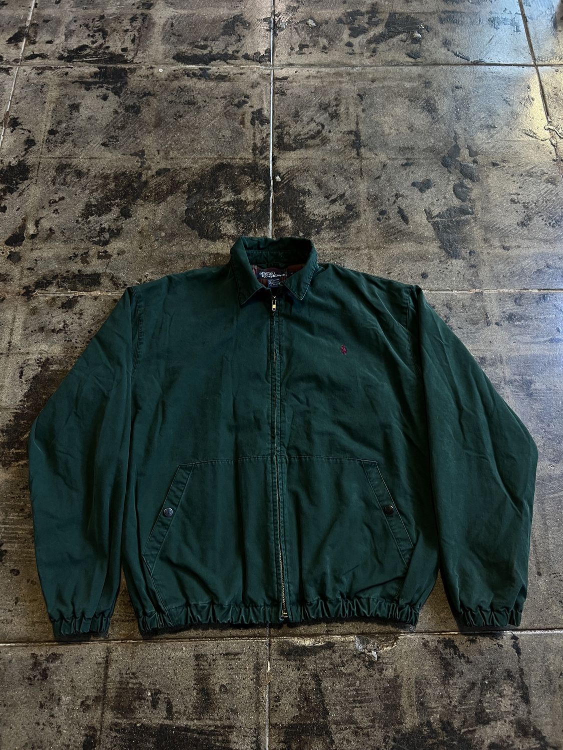 OLIVE GREEN POLO BY RALPH LAUERN ZIPUP
