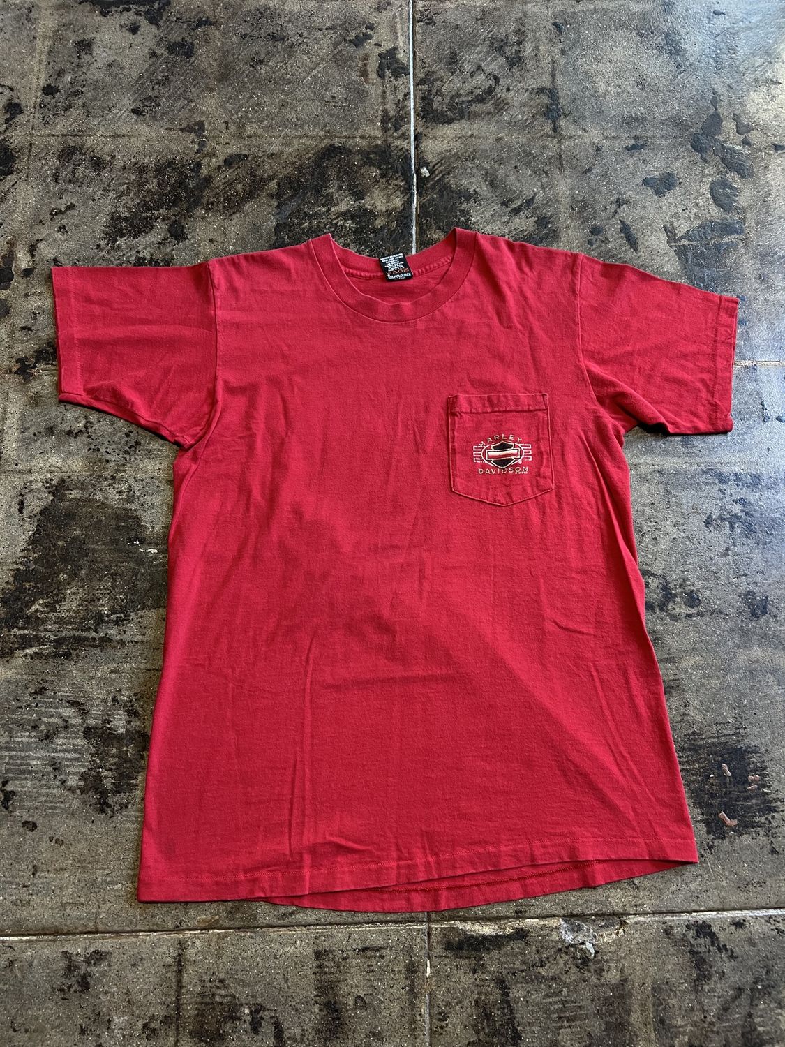 RED HARLEY-DAVIDSON POCKET TEE