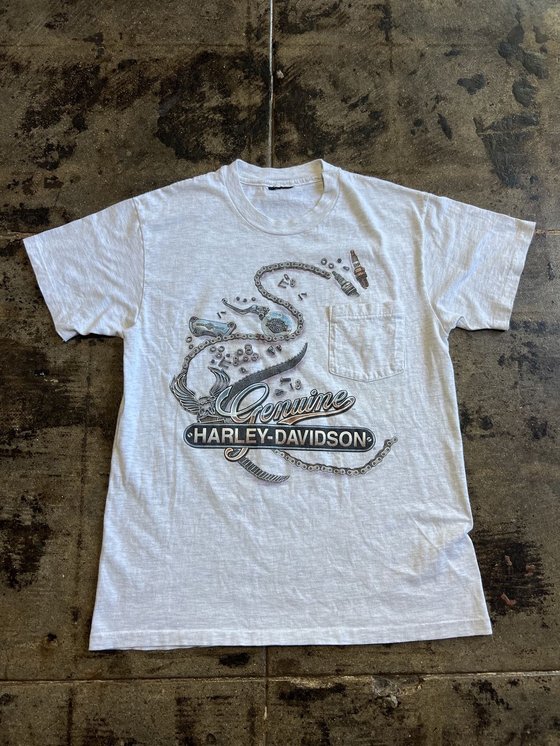 GREY HARLEY-DAVIDSON  POCKET TEE