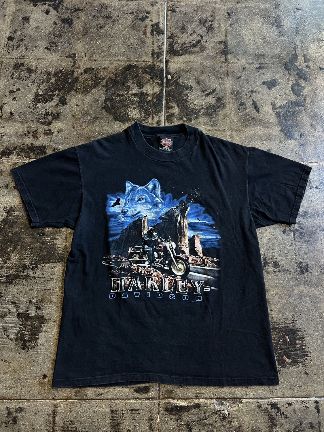BLACK HARLEY-DAVIDSON WOLF TEE
