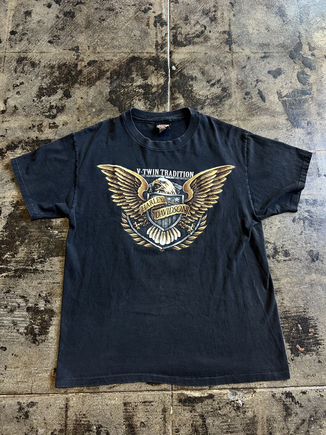 BLACK HARLEY-DAVIDSON EAGLE CA TEE