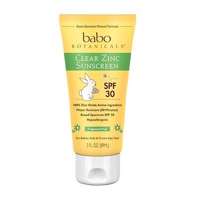Babo Botanicals SPF 30 Fragrance Free Zinc Lotion 3 fl. oz.