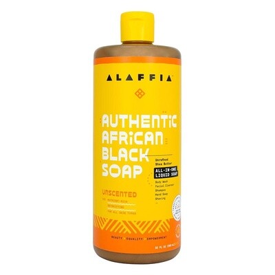 Alaffia Authentic African Black Soap Unscented All-In-One Soap 32 fl oz