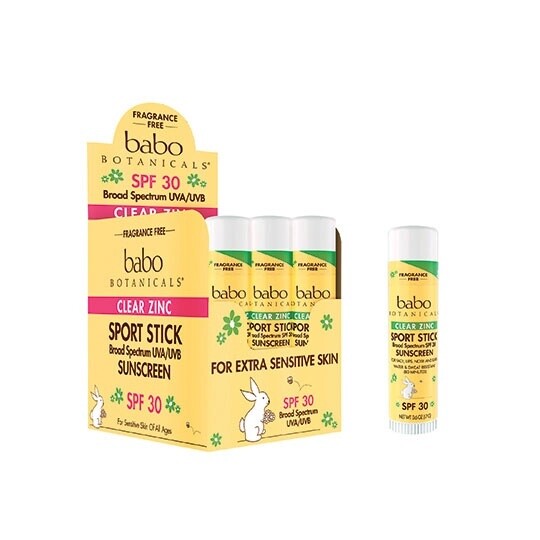 Babo Botanicals SPF 30 Fragrance Free Zinc Sport Stick 0.6 oz.