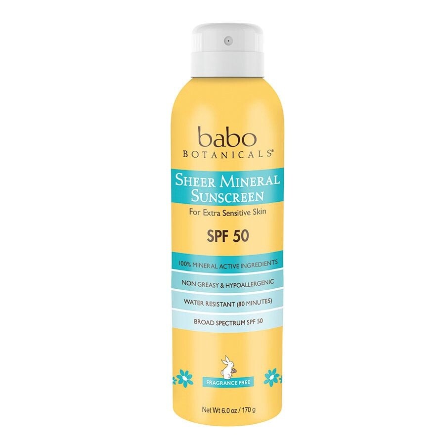 Babo Botanicals SPF 50 Sheer Mineral Sunscreen Spray 6 oz.