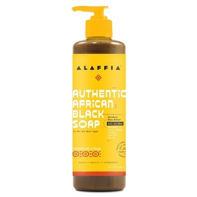 Alaffia Authentic African Tangerine Citrus Black Soap 16 fl. oz.