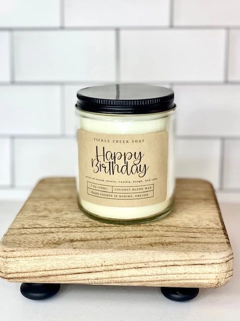Happy Birthday Coconut Apricot Candle