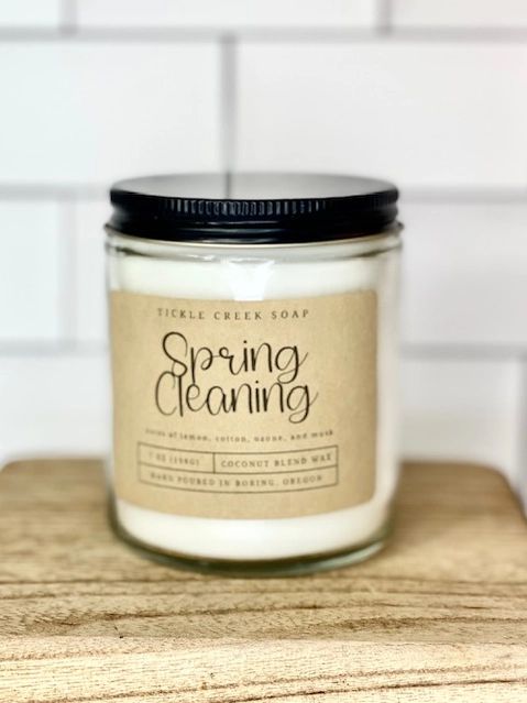 Spring Cleaning 7 oz. Clear Glass Jar Coco Apricot Candle