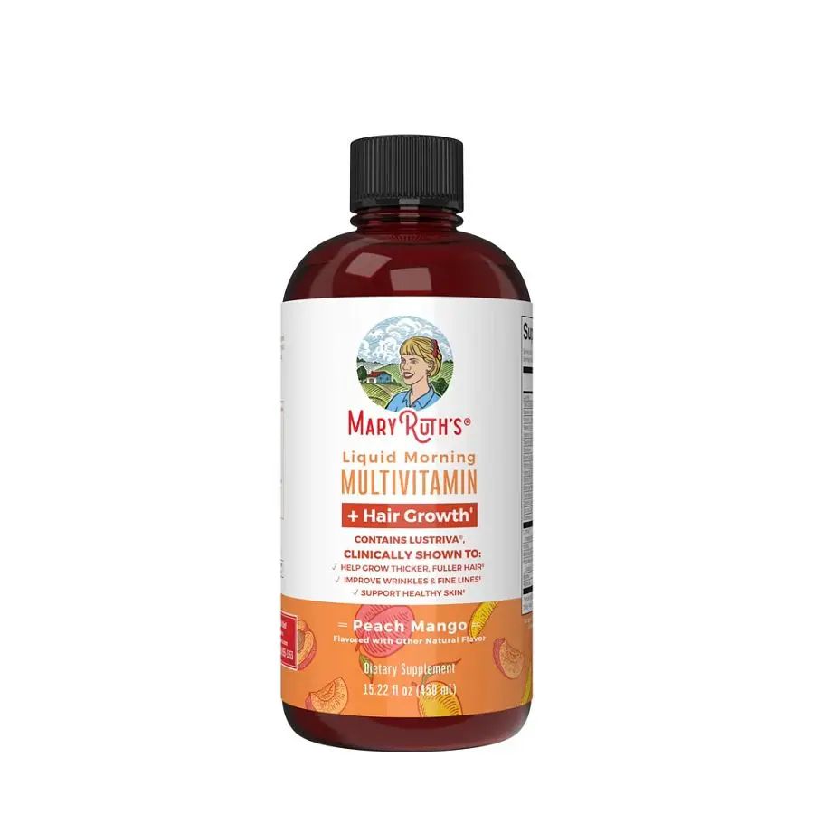 MaryRuth's Peach Mango Liquid Morning Multivitamin + Hair Growth 30 fl. oz.