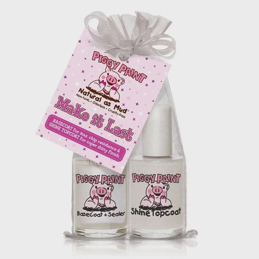 Piggy Paint Make It Last Basecoat + Shine Topcoat Nail Gift Set