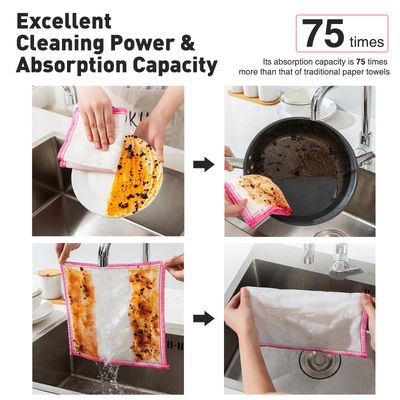 Antibacterial All-Natural Wood Fiber Cleaning Cloth | Eco-Friendly &amp; Sustainable Cleaning Solution 10Pk, 16Pk