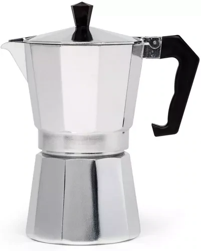 Cafetera Greca Estilo Italiana En Aluminio Para 6 Tazas