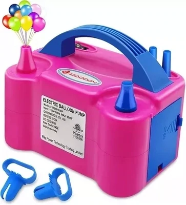 Inflador Globos Eléctrico Compresor 600w 2 Inyectores Fiesta