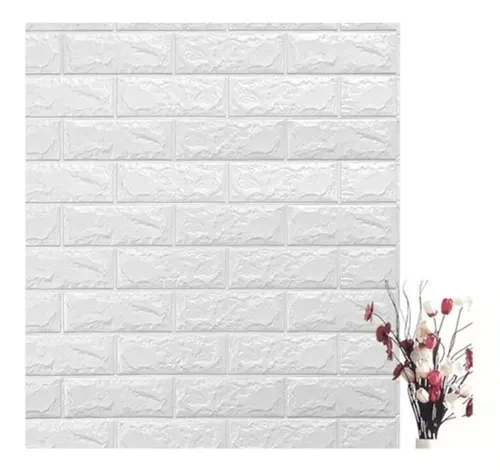 Revestimiento Placa Pared Adhesivo Piedra Blanco 3d