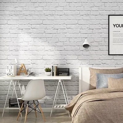 Revestimiento Placa Pared Adhesivo Piedra Blanco 3d
