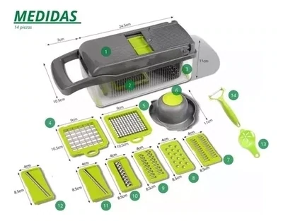 Rallador Picador Cortador De Alimentos Verduras Frutas
