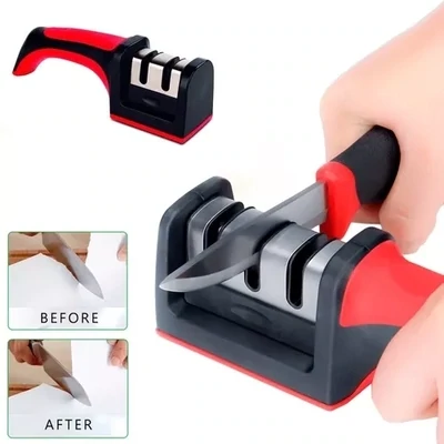 Afilador De Cuchillos Tijeras Manual Mango Ergonómico