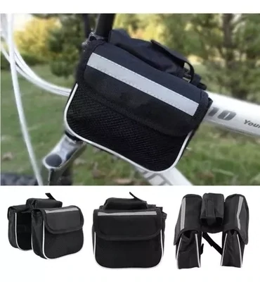 Alforja De Bici Bolso Impermeable En Cuadro Con Reflectores