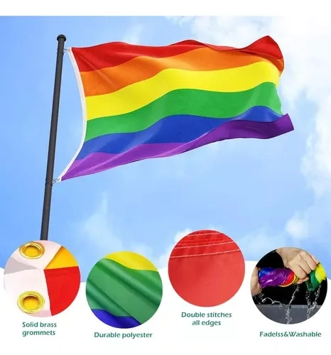 Bandera De La Diversidad Polyester Lgbt Oficial 90 X 150 Cm