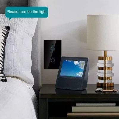 Interruptor Luz 2 Banda Táctil Tuya Smart Wifi Con Neutro