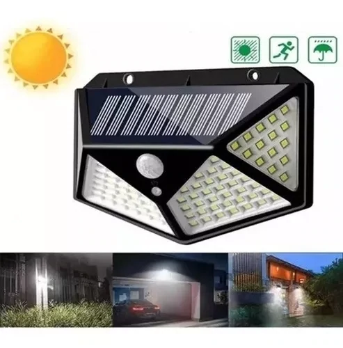 Foco Exterior Solar Led Con Sensor De Movimiento 100w