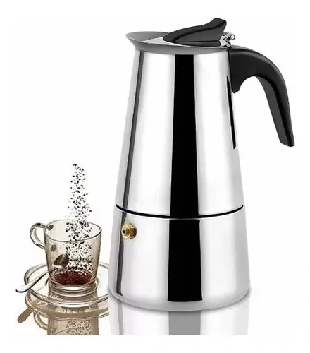 Cafetera Italiana De 6 Tazas Moderna Inoxidable Cafe