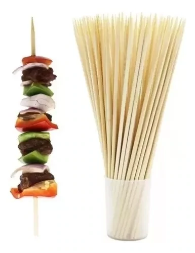 Palitos De Brochette 25cm X 100 Unidades Material Bambú