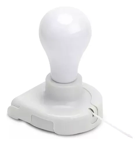 Lampara Portátil A Pila Color Blanco Con Placa Adhesiva