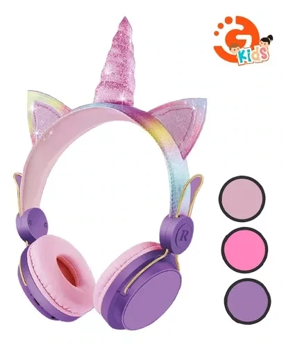 Auriculares Unicornio Cableado Arcoiris Infantil Niños 1,2m