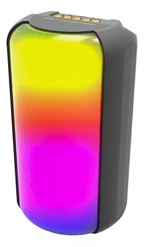 Parlante Bluetooth Ms-2202bt Con Led Radio Fm Color Negro