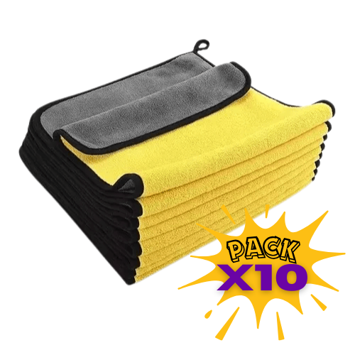 Paños X10 En Microfibra Gruesa Lavado Secado Auto 60 X 30 Cm