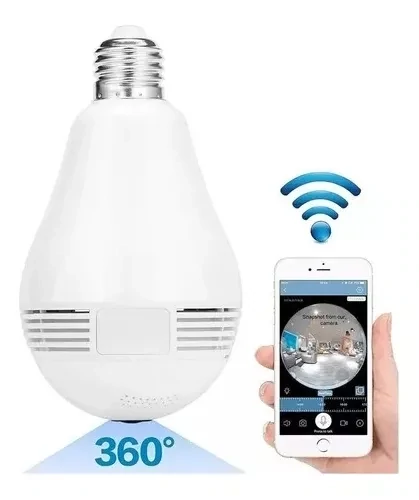 Camara Lampara Led 360 Hd Luz Audio Graba Seguridad