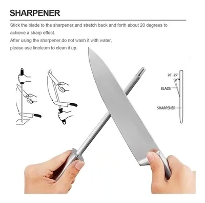 Cuchillo De Chef Grande Largo Total: 29 Cm Acero En Blister