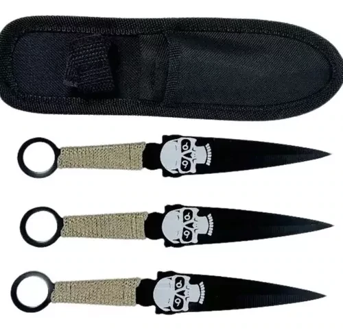 Cuchillos De Lanzamiento Kunais X 3 Unidades Acero Reforzado