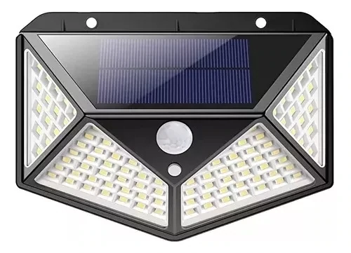 Foco Solar Sensor Movimiento Bateria 100 Leds Exterior