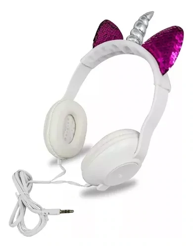 Auriculares Vincha Unicornio Cableado Orejas Entrada 3.5mm
