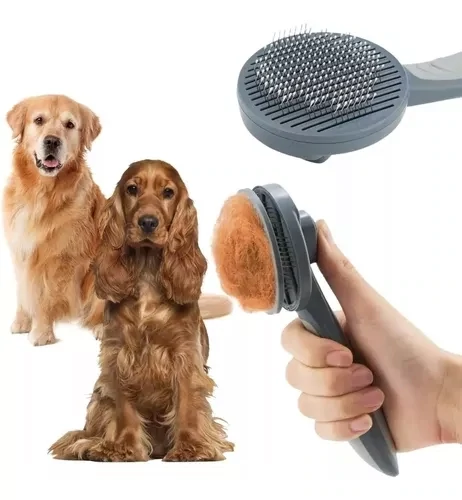 Cepillo De Sacar Pelo Para Mascota Botón De Fácil Limpieza