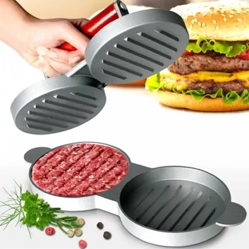 Molde Doble Para Hamburguesas Casera - Plancha Press Carne