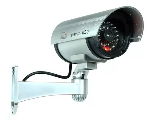 Camara Seguridad Vigilancia Falsa Aspecto Realista Luz