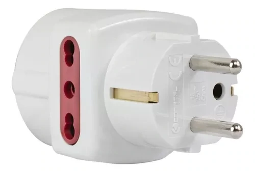 Adaptador Schuko + 2 Tres En Linea A Schuko Conatel Calidad