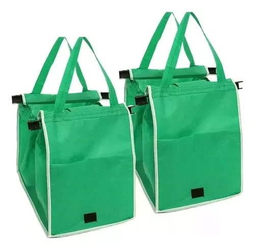 Bolsa Plegable Con Clip Para Carrito De Supermercado