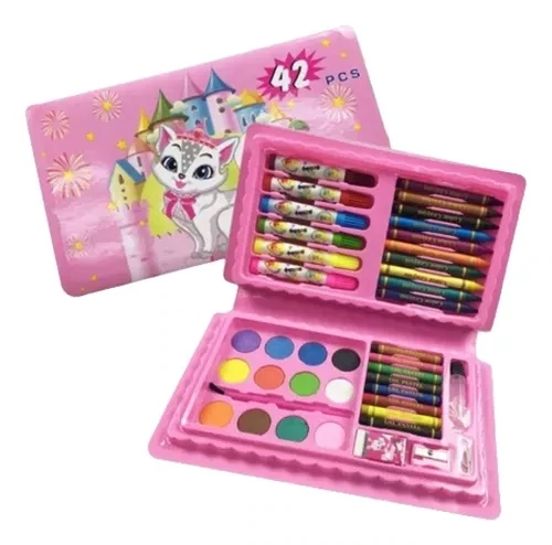 Set De Dibujo Y Arte 42 Pcs Creatividad Completo Para Niños