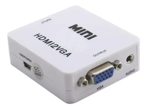 Adaptador Conversor Hdmi A Vga Full Hd 1080p Jack 3,5mm