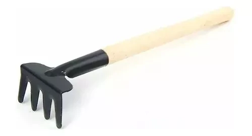 Set De Mini Palita Rastrillo Bonsai Madera Y Hierro Flor