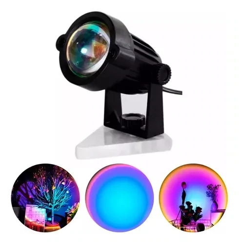 Lampara Color Negrode Proyección Luz Arcoiris