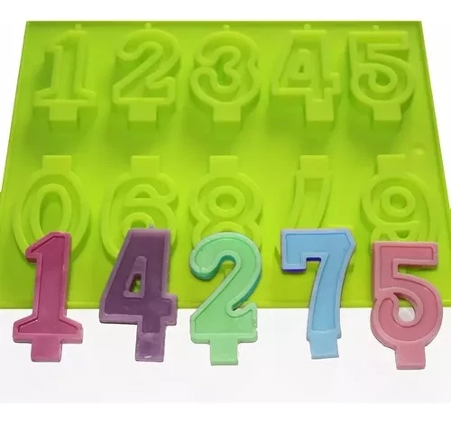 Molde De Silicona Decoración Numeros De Helado D Pastel